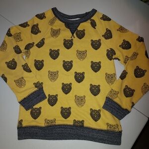 Cat & Jack Yellow and Gray Bear Pattern Sweatshirt